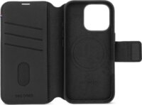Decoded MagSafe Apple iPhone 16 Pro Kártyatartós Flip Bőr Telefon Tok - Fekete