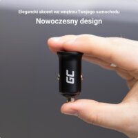 Green Cell GC PowerRide Nano38 USB-C + USB-A Autós gyorstöltő 38W - Fekete