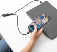 Native Union Belt 2x USB-C apa - USB-C apa Adat és Töltőkábel 140W 2m - Fekete