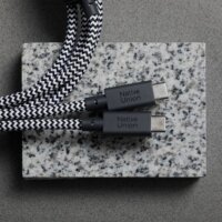 Native Union Belt 2x USB-C apa - USB-C Adat és Töltőkábel 140W 2m - Fekete/Fehér