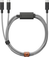 Native Union Belt 2x USB-C apa - USB-C Adat és Töltőkábel 140W 2m - Fekete/Fehér
