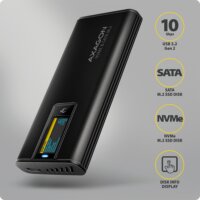 AXAGON EEM2-SD2B M.2 NVMe / SATA USB-C 3.2 Külső SSD Ház - Fekete