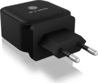 ICY BOX IB-PS1030-PD USB-A / 2x USB-C GaN Hálózati Gyorstöltő Adapter 65W - Fekete