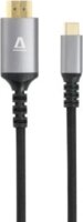 AVAX AV9021 USB-C apa - HDMI 2.0 apa Átalakító Kábel 0.15m - Fekete/Szürke