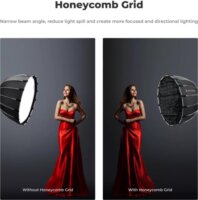 K&F Concept Parabolikus Softbox 60cm Méhsejt Ráccsal - Fekete