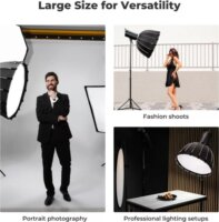 K&F Concept Parabolikus Softbox 60cm Méhsejt Ráccsal - Fekete