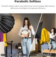 K&F Concept Parabolikus Softbox 60cm Méhsejt Ráccsal - Fekete