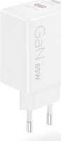 Lenovo G0A6065WEU 2xUSB-C GaN Hálózati Gyorstöltő Adapter 65W + USB-C Kábel 1.5m - Fehér