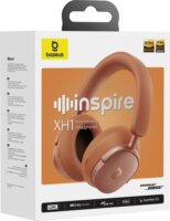Baseus Inspire XH1 ANC Bluetooth / Vezetékes Fejhallgató Headset - Narancssárga