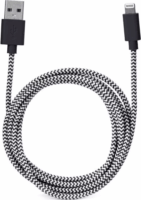 Kikkerland US113-BK-EU USB-A - Lightning iPhone Adat és töltőkábel183cm - Fekete/Fehér