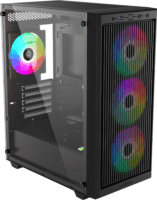 ID-Cooling WARE 300 ARGB Midi Torony Számítógépház + 4db 120mm ventilátor - Fekete