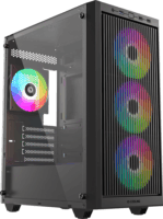ID-Cooling WARE 300 ARGB Midi Torony Számítógépház + 4db 120mm ventilátor - Fekete
