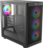 ID-Cooling WARE 510 ARGB Midi Torony Számítógépház + 4db 120mm ventilátor - Fekete
