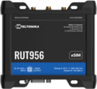 Teltonika RUT956-ESIM Dual SIM 2G/3G/4G LTE WiFi4 Ipari Router - Fekete