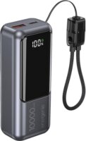Gembird PB10-PD20-LCD-02 Powerbank LCD kijelzővel 10000mAh 20W + USB-C Kábel - Asztroszürke