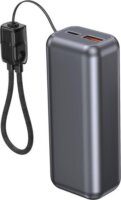Gembird PB10-PD20-LCD-02 Powerbank LCD kijelzővel 10000mAh 20W + USB-C Kábel - Asztroszürke