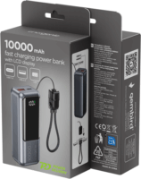 Gembird PB10-PD20-LCD-02 Powerbank LCD kijelzővel 10000mAh 20W + USB-C Kábel - Asztroszürke