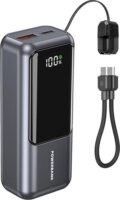 Gembird PB10-PD20-LCD-02 Powerbank LCD kijelzővel 10000mAh 20W + USB-C Kábel - Asztroszürke
