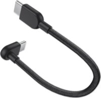 Xiaomi Braided USB-C 90° Apa - USB-C Apa 2.0 Adat és Töltőkábel 0.1m - Fekete