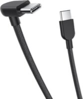 Xiaomi Braided USB-C 90° Apa - USB-C Apa 2.0 Adat és Töltőkábel 0.1m - Fekete