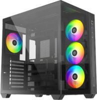 ID-Cooling VIEW 510 ARGB Midi Torony Számítógépház + 4db 120mm ventilátor - Fekete