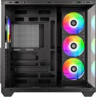 ID-Cooling VIEW 510 ARGB Midi Torony Számítógépház + 4db 120mm ventilátor - Fekete