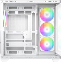 ID-Cooling VIEW 510 ARGB WH Midi Torony Számítógépház + 4db 120mm ventilátor - Fehér