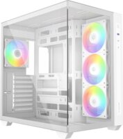 ID-Cooling VIEW 510 ARGB WH Midi Torony Számítógépház + 4db 120mm ventilátor - Fehér