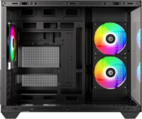 ID-Cooling VIEW 500 ARGB Mini Tower Számítógépház + 3db 120mm ventilátor - Fekete