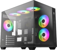 ID-Cooling VIEW 500 ARGB Mini Tower Számítógépház + 3db 120mm ventilátor - Fekete