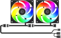 ID-Cooling VIEW 500 ARGB Mini Tower Számítógépház + 3db 120mm ventilátor - Fekete