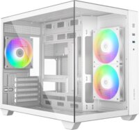 ID-Cooling VIEW 500 ARGB WH Mini Tower Számítógépház + 3db 120mm ventilátor - Fehér