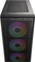ID-Cooling WARE 310 ARGB Midi Torony Számítógépház + 4db 120mm ventilátor - Fekete