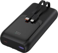 Gembird PB20-PD20-LCD-01 Powerbank integrált kábelekkel Lightning + USB-C / 20000mAh 20W - Fekete