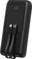 Gembird PB20-PD20-LCD-01 Powerbank integrált kábelekkel Lightning + USB-C / 20000mAh 20W - Fekete