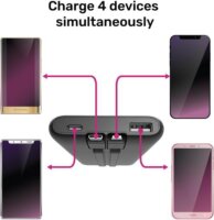 Gembird PB20-PD20-LCD-01 Powerbank integrált kábelekkel Lightning + USB-C / 20000mAh 20W - Fekete