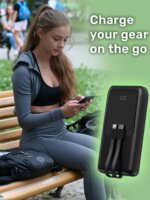 Gembird PB20-PD20-LCD-01 Powerbank integrált kábelekkel Lightning + USB-C / 20000mAh 20W - Fekete