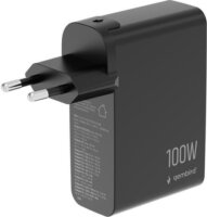 Gembird TA-UC-1A3C-PD100-01-BK USB-A / 3x USB-C GaN Hálózati Gyorstöltő Adapter 100W - Fekete