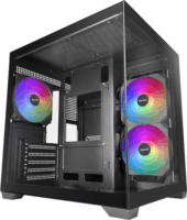 Mars Gaming MCVIEW3 Mini Torony Számítógépház + 3db 120mm ventilátor - Fekete