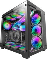 Mars Gaming MCVIEW3 Mini Torony Számítógépház + 3db 120mm ventilátor - Fekete