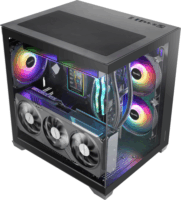 Mars Gaming MCVIEW3 Mini Torony Számítógépház + 3db 120mm ventilátor - Fekete