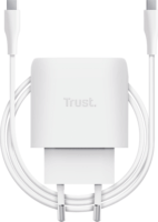 Trust 25721 Maxo USB-C GaN Hálózati Gyorstöltő Adapter 45W + USB-C Kábel 2m - Fehér