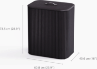Joseph Joseph Tota Twin Luxe Bambusz szennyestartó 90l - Fekete