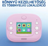 LAMAX InstaKid2 Play Hőpapíros Gyerek Fényképezőgép 48MP / FullHD - Rózsaszín