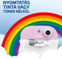 LAMAX InstaKid2 Play Hőpapíros Gyerek Fényképezőgép 48MP / FullHD - Rózsaszín