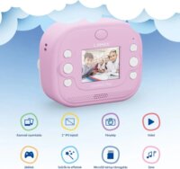 LAMAX InstaKid2 Play Hőpapíros Gyerek Fényképezőgép 48MP / FullHD - Rózsaszín