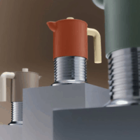 Alessi PM01/3 BR - Vite 3 személyes Kotyogós kávéfőző - Barna