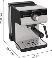 Krups XP381B10 Authentic Karos Eszpresszó kávéfőző 1450 Watt - Szürke/Fekete
