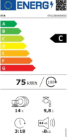 Eta 238090000C Szabadonálló mosogatógép 60cm 14 teríték - Fehér