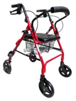 REHA FUND RF- 615/C Palermo Premium 4 Kerekú járóeszköz Max 136kg - Fekete / Piros
